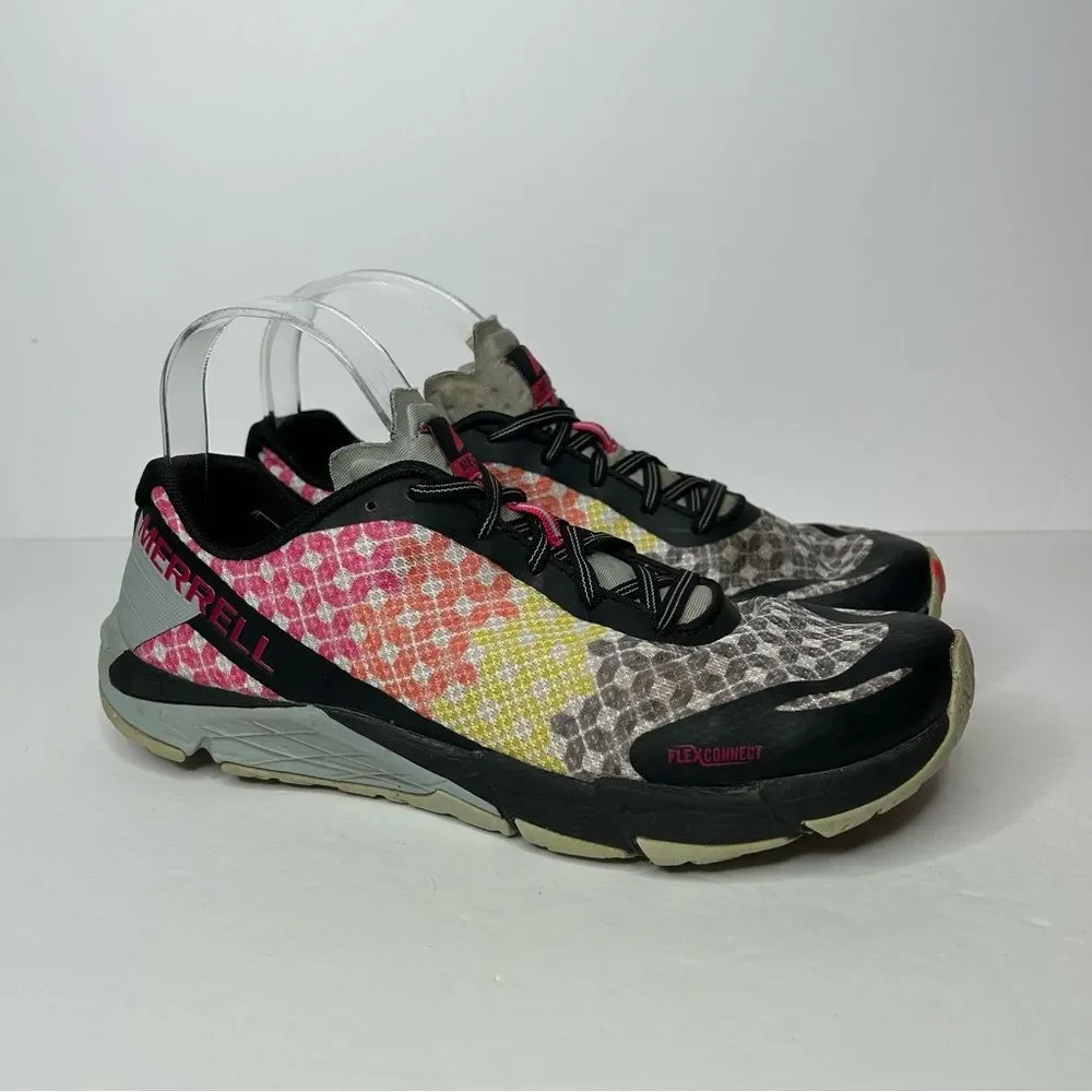 Merrell Pink and Yellow Athletic Shoes with Geometric Pattern 9